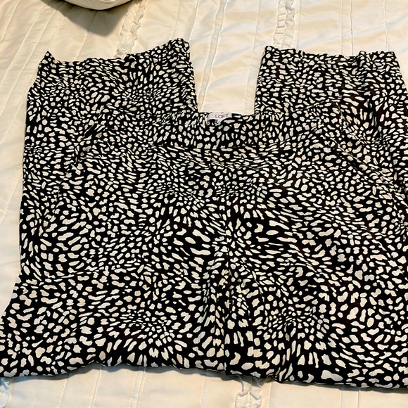 EUC LOFT Fluid Animal Print Wide Let Pants - Small - Picture 2 of 9